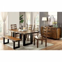 MADDISON DINING 6PC SET( TABLE + 4 CHAIR + BENCH)